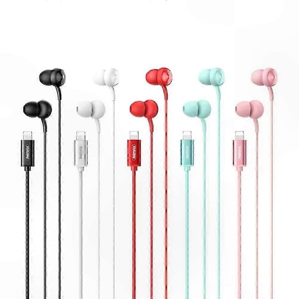 Lightning Connector Øretelefoner med Mikrofon, Kablede Stereo Ørepropper til iOS Enheder Red