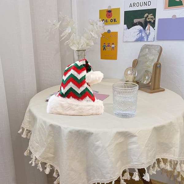 Strikket julehue. Blød julehue
