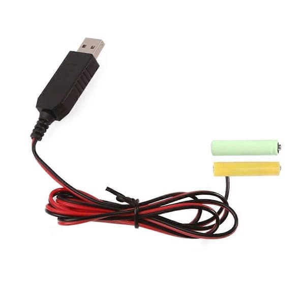 USB 5V til 3V LR03 AAA Dummy Batteri Eliminator Kabel 2m