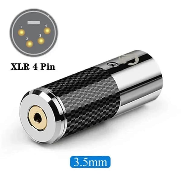 DAC Dekoder 4-pinners XLR-kontakt til 3,5 2,5 4,4 mm Jack-plugg Audio Adapter Hann Hunn Konverter Bil