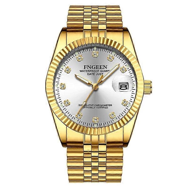 FNGEEN 7008 miesten kello Full Gold White Surface
