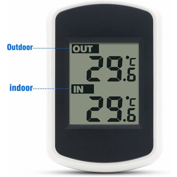 Ulable Inomhus Utomhus Digital Trådlös LCD Termometer Mini Rumstemperatursensor Liten Noggrann Väderprovare för Hem Sovrum Kontor Vit