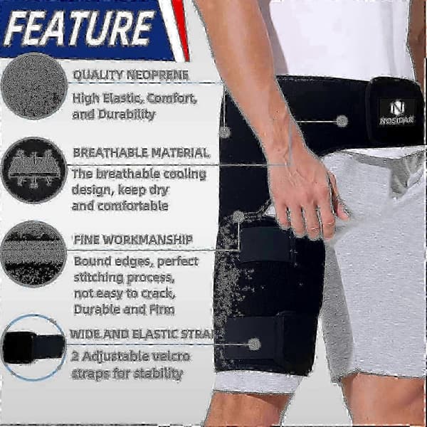 Höftstöd för ischias smärtlindring Hamstring Kompressionsärm Grenstöd Si Bälte Justerbart Stöd För Si Led, Ischiasnerv, Höftledsbyte