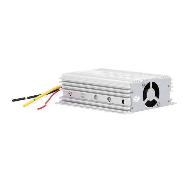 DC 24V til 12V 30A Metall Spenningsregulator Konverter Sølv