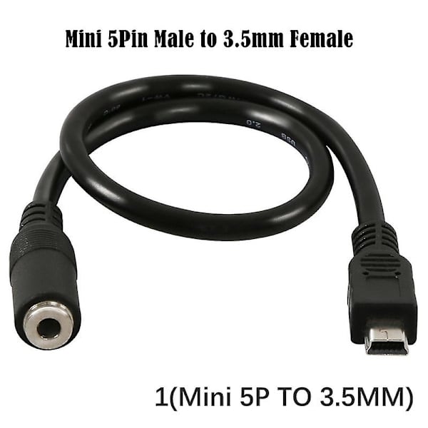 Micro USB til 3,5 mm Jack Hodetelefon Øretelefon Kabel Adapter Socket Lydkabel 2(Mini 5P)