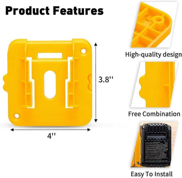 10-pak batteriholder til Dewalt 20V 60V batteridockholder, passer til DCB200 DCB203 DCB205 DCB206 batterier