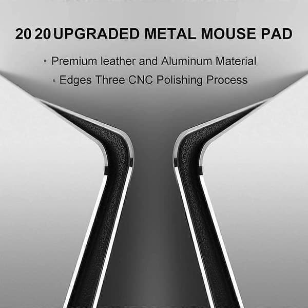Musematte i metallaluminium, tynn hard musematte for kontor og gaming