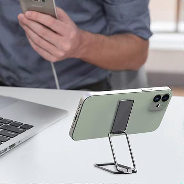 Ultratynd Foldbar Løftbar Mobiltelefonholder - Sort