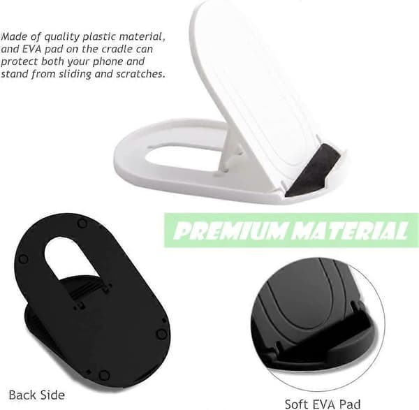4 stk. foldbare mobiltelefonholdere, multi-vinkel (sort & hvid)