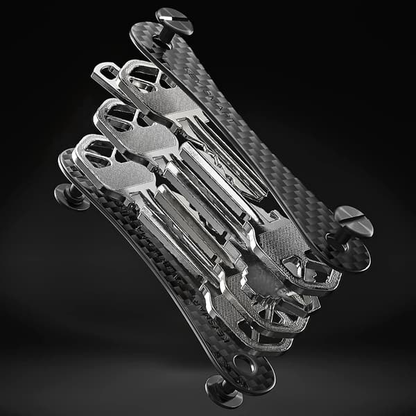 KeySmart Original Kompakt Nyckelhållare Kolfiber 3k Väv