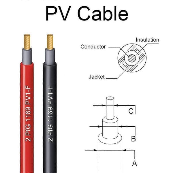4mm / 12AWG Solpanel Forlængerkabel (3m Rød + 3m Sort)