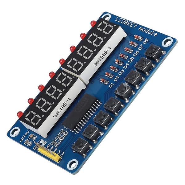 TM1638 8-bits LED digitalt displaymodul for Arduino AVR
