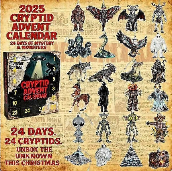 2025 Julekalender Full-Style Akryl Dekor Mysterious Creature