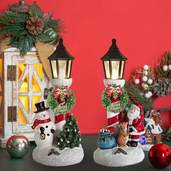 Lysende LED Snemand Jule Statue Juledekorationer
