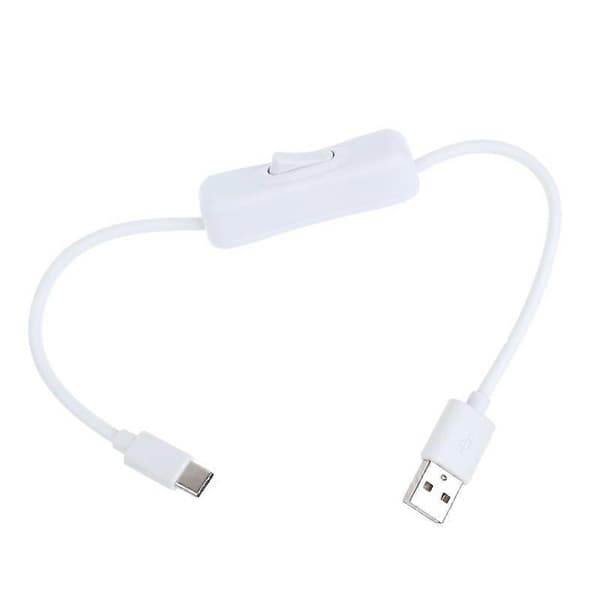 Type-C til USB-A 2.0 Han Opladerkabel, TypeC Strømadapter Strømledning og Dataoverførselsledning 30/100/150/200CM White 30cm