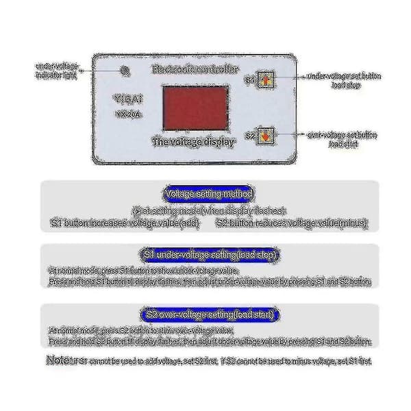 2st Yx811a 12V Batteri Lågspänningsbrytare Auto Switch Controller Underspänningsmodul