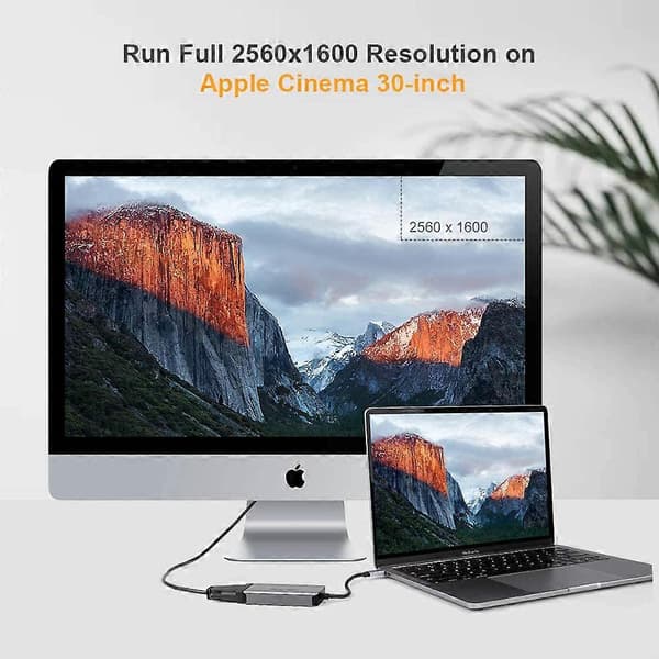 USB C til DVI Dual link adapter USB 3.1 Type C til DVI-D dual link kabel Thunderbolt 3 USB-C til Dual link DVI-D opptil 2560 x 1600