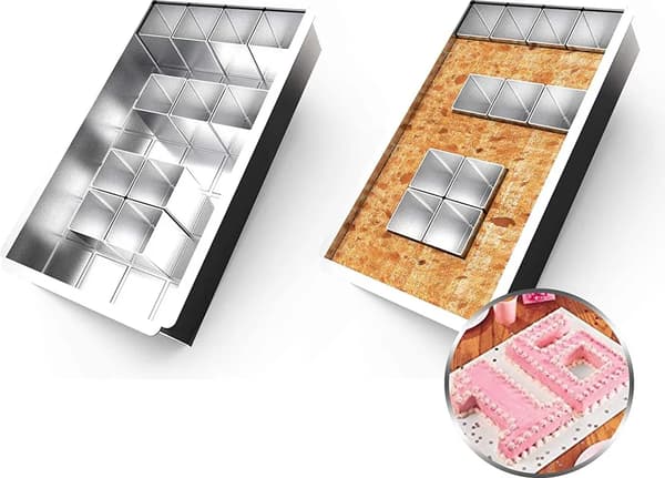 bageform med tal, bageforme i aluminium, kageform med bogstaver, talform til bagning, justerbar non-stick bageform med tal til gør-det-selv bageforme