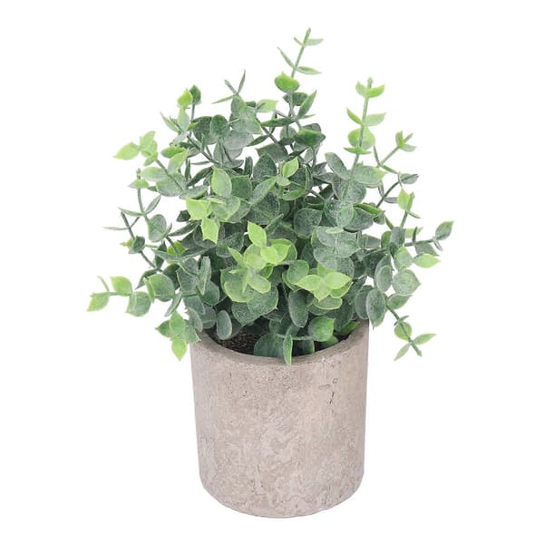 Sæt med 3 dekorative kunstige planter i potter, kunstig eukalyptus til kontoret