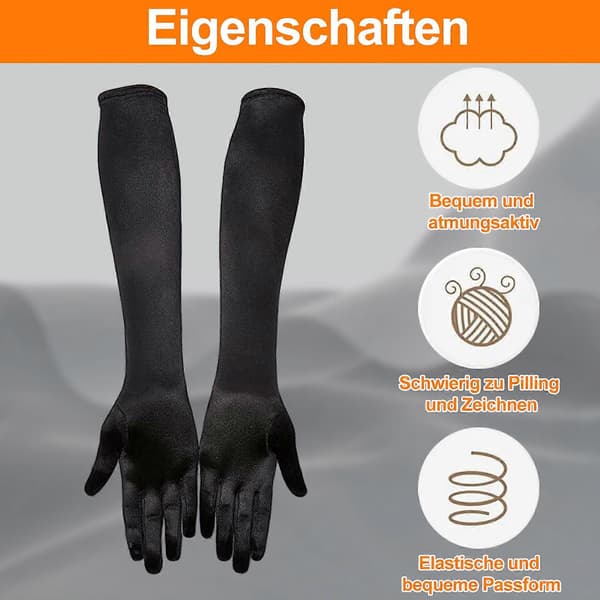 Etikette Handsker, Lange Handsker, Sort