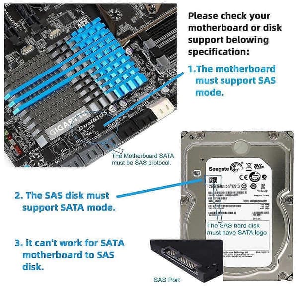 SF-008 SFF-8482 SAS 29Pin till SATA 22Pin Hårddisk Raid Förlängningsadapter med 10cm Kabel