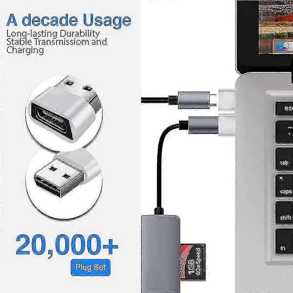 Usb C til Usb Adapter [3 Pakke, Sølv], Usb A til Usb C, Usb C til Usb, Usb C Adapter, Usb C Stik, Usb Adapter, Usb C til Usb, Usb Usb C, Usb C/a Adapter