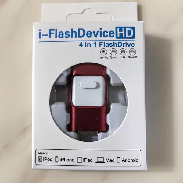 4-i-1 USB-minnepinne med lagring for iPhone, iPad, PC, iOS og Android (128 GB)
