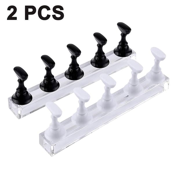 (sort+hvid) Neglekunst skakbræt holder Makeup