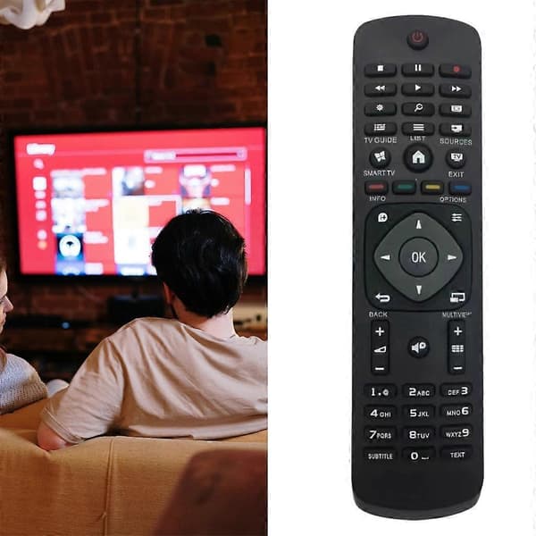 Fjernkontroll for Philips TV 398GR8BD 1NEPHH TV Kontroller Erstatning
