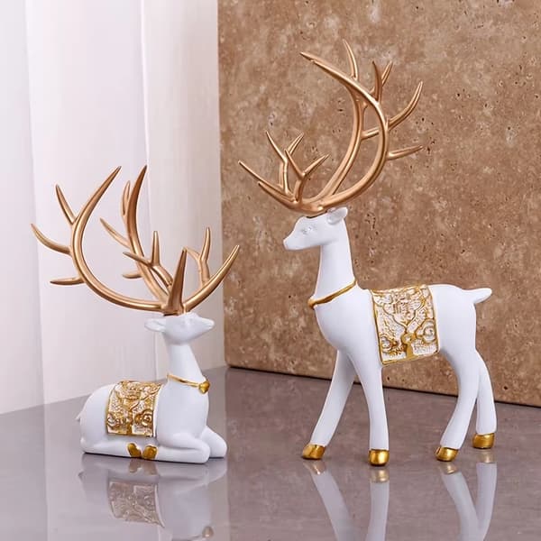 2-delt elegant hjortefigursett julepynt