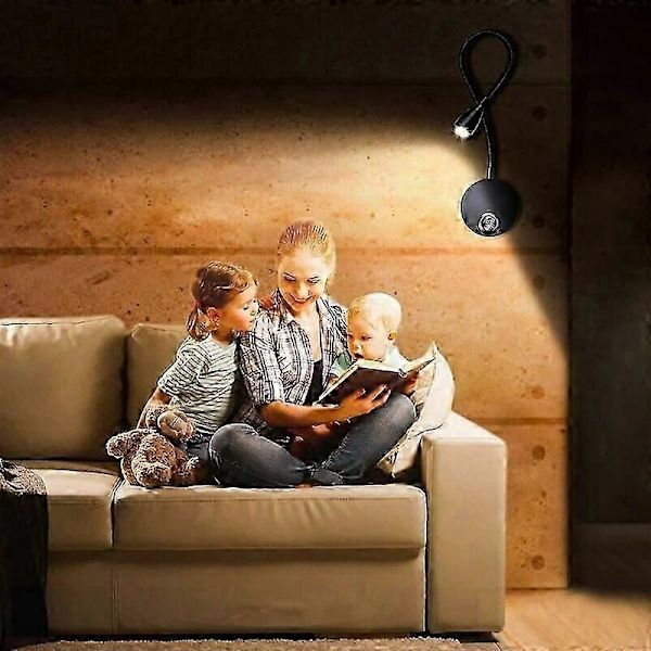 2-pack LED sänglampor för vägg, 3W svanhalsläslampor