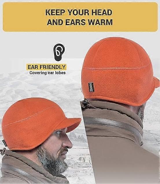Fleece Vinterhue med Skygge - Mænd - Øreklap Skygge Hue Orange