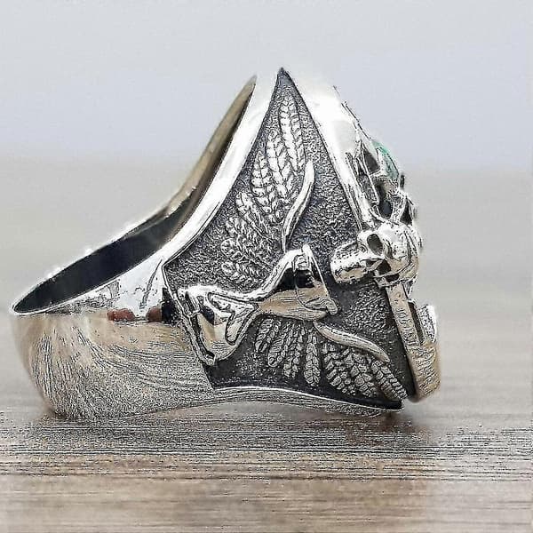 Memento Mori Dödskallering i Sterling Silver 14