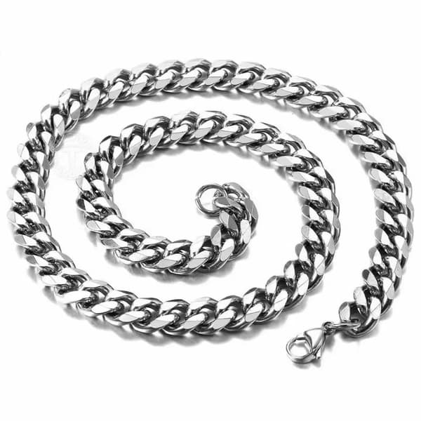 Kedjehalsband - Silver - 45 cm Silver Black