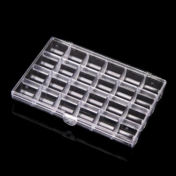 24-Ruts Nagelborrbox Plast Nagelbox Smyckesbox Heminredning