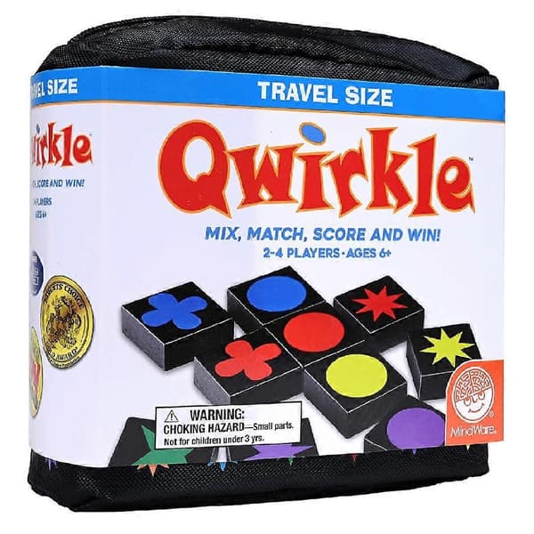 Qwirkle-matkapeli säilytyspussilla