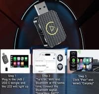 2 i 1 Trådlös CarPlay Adapter Android Auto Trådlös Adapter Smart Mini Box USB Adapter Plug and Play WiFi Snabbanslutning Modell 2