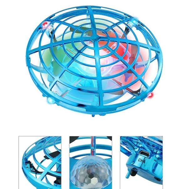 Fargerike Lys 5 Induksjon Quadcopter Ufo Mini Drone Blue * Remote Control