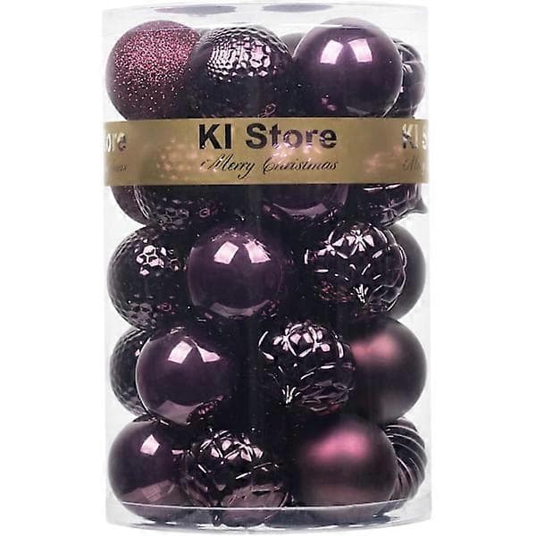 Magenta Lilla Julekuler 34 stk 6 cm Juletrepynt