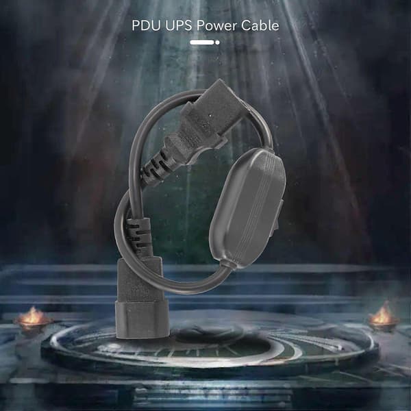 PDU UPS virtajohto, IEC 320 C14 - C13 virtakytkimellä, 30cm, musta