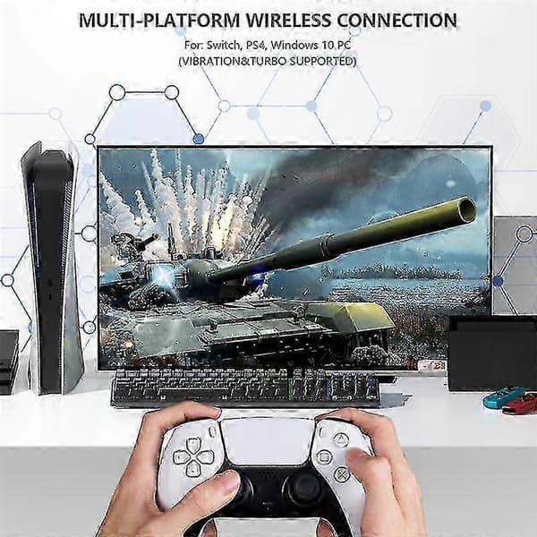 Trådløs USB-mottakeradapter for spillkontroll og Bluetooth-enheter-konverter