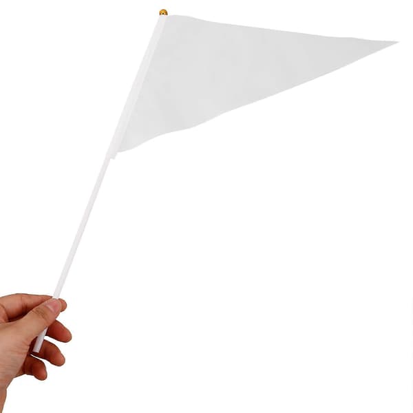 Vinkende Flagg Små Håndholdte Flagg for Dekorasjon 60 stk. Hvite Polyesterflagg