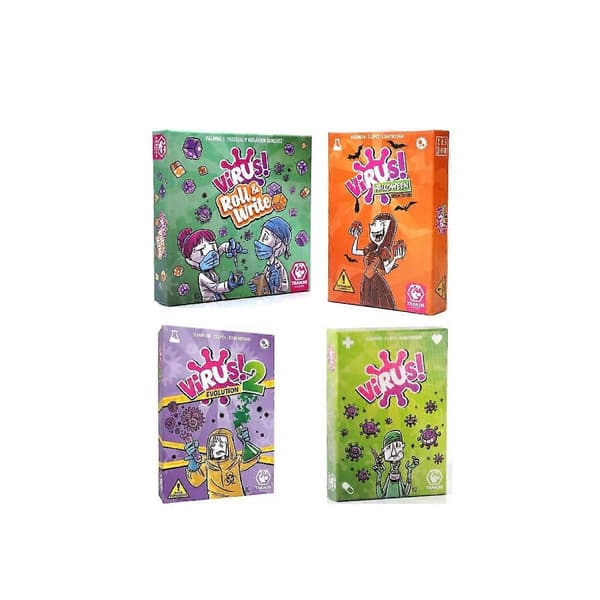 Game Factory Virus! Virus! Roll &amp; Write, Virus Halloween, Virus! 2 Evolution Expansion, Selskabsspil