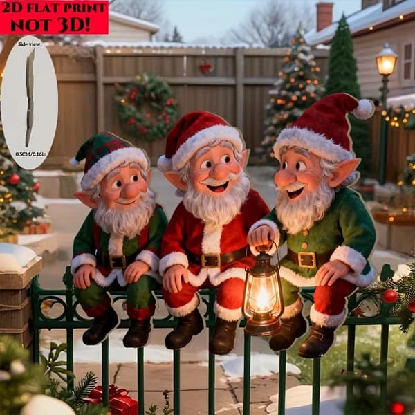Tre jul tomtar juldekorationer