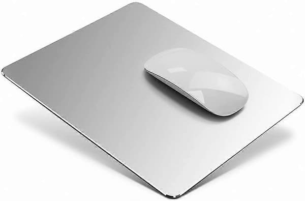 Musematte i metallaluminium, tynn hard musematte for kontor og gaming