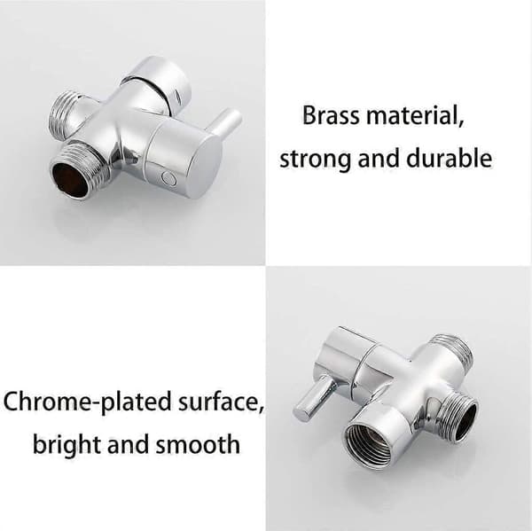 1 stk. messing bruseventil med T-adapter, G1/2\" brusearm