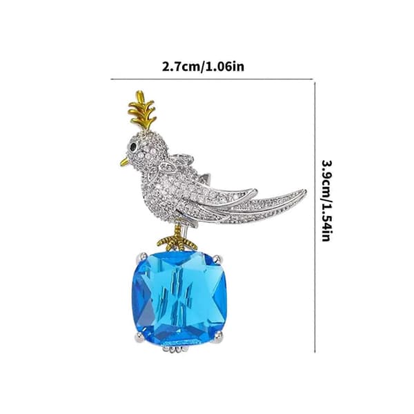Mångsidig Brosch Legering Smycken Multifunktionell Accessoar Elegant Fågel Tema Säkerhetsnål För Hattar Väskor Och Kläder Silverblå