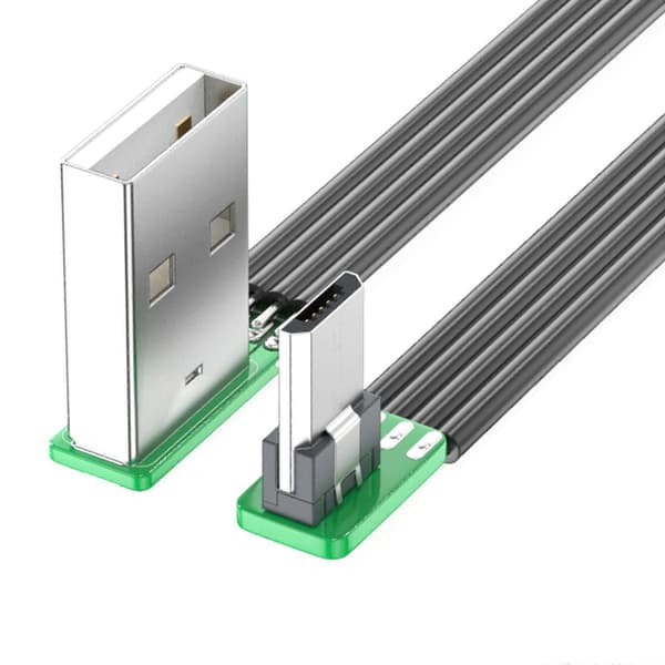 90 Graders USB 2.0 til Microed USB Albuekabel til Smartphones, Tablets og Mere. Understøtter Hurtig Opladning og Dataoverførsel 5cm USB right