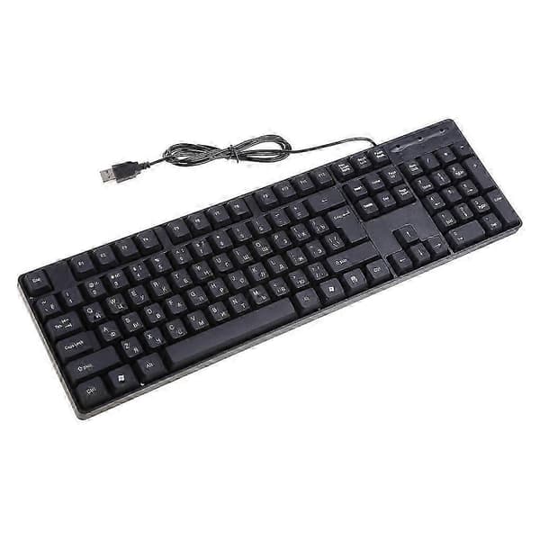 Kvalitets kablet USB Russisk/Engelsk Tosproget Tastatur til Tablet/til Windows PC/Laptop/iOS/Android