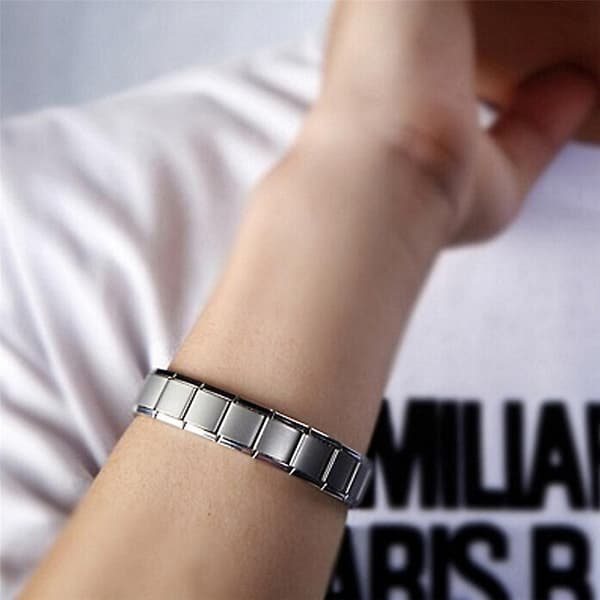 Titanium Stål Elastisk Strækarmbånd Til Mænd Kvinder Energi Sundhedsarmring 19.5cm